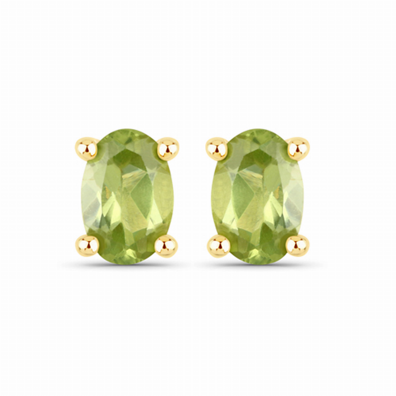 0.86 Carat Genuine Peridot .925 Sterling Silver Earrings