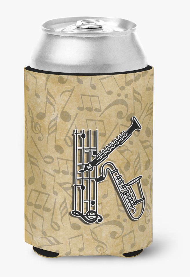 Monogram Letter Musical Instrument Alphabet Can or Bottle Hugger