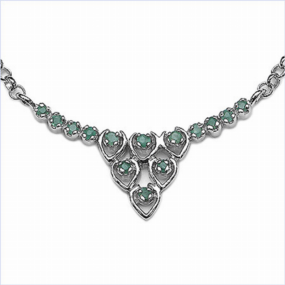 0.39 Carat Genuine Emerald .925 Sterling Silver Pendant