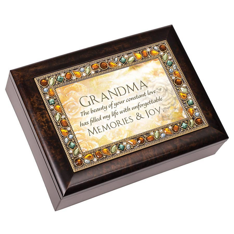 Grandma Amber Jeweled Music Box