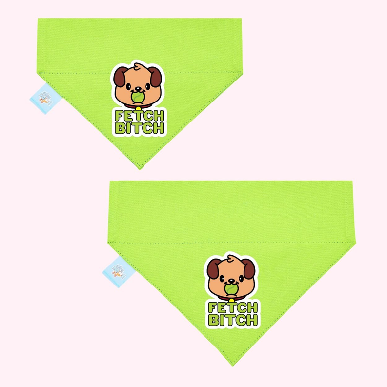 "Fetch Bitch" Lime Green Collar Bandana