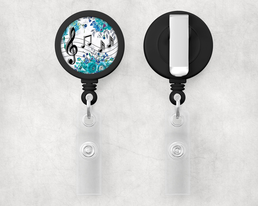 Music Notes 1" Retractable Badge Reel