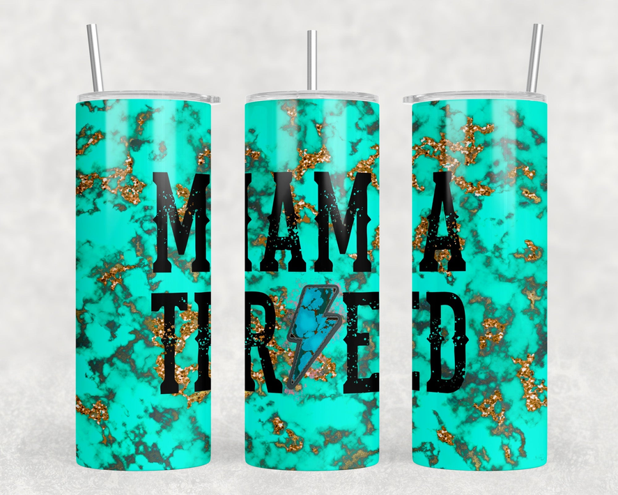 Turquoise Mama Tried|Skinny Tumbler|Optional Bluetooth Speaker| Speaker Color Varies