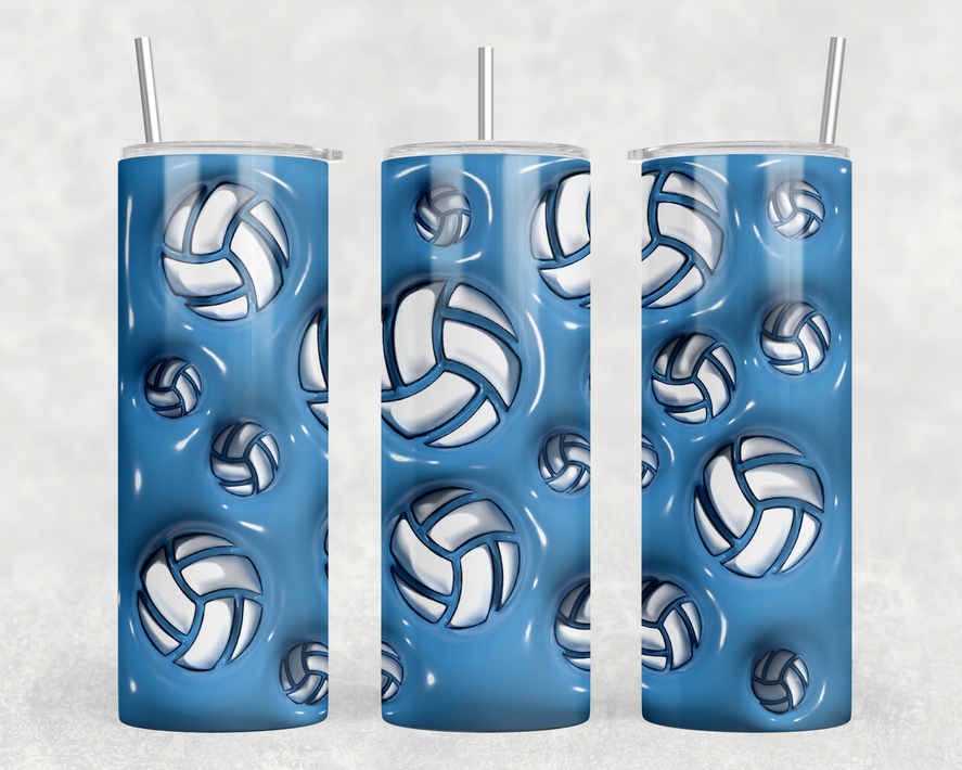 Blue Volleyball|Skinny Tumbler|Optional Bluetooth Speaker| Speaker Color Varies