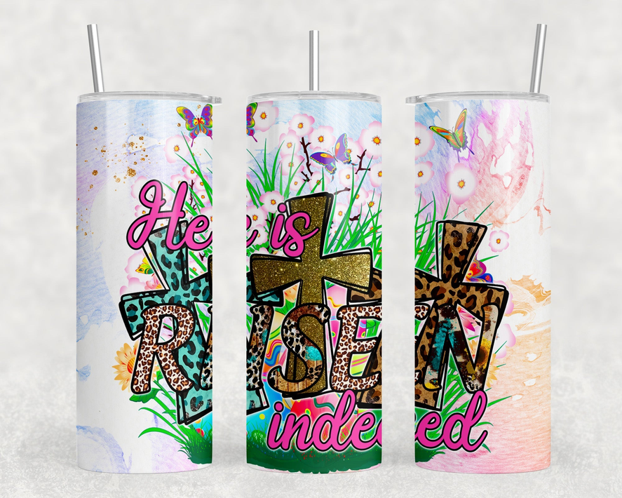 He Is Risen|Skinny Tumbler|Optional Bluetooth Speaker| Speaker Color Varies