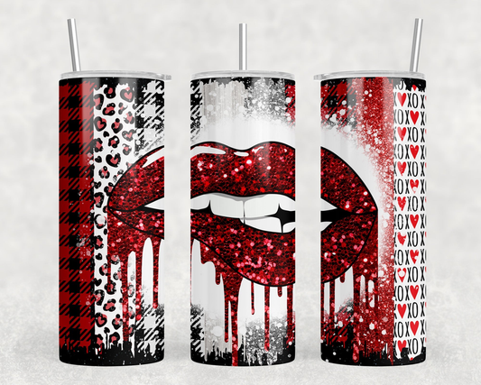 faux glitter Lips|Skinny Tumbler|Optional Bluetooth Speaker| Speaker Color Varies