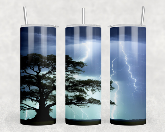 Lightning|Skinny Tumbler|Optional Bluetooth Speaker| Speaker Color Varies