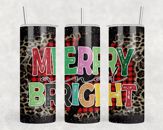 Merry and Bright|Skinny Tumbler|Optional Bluetooth Speaker| Speaker Color Varies