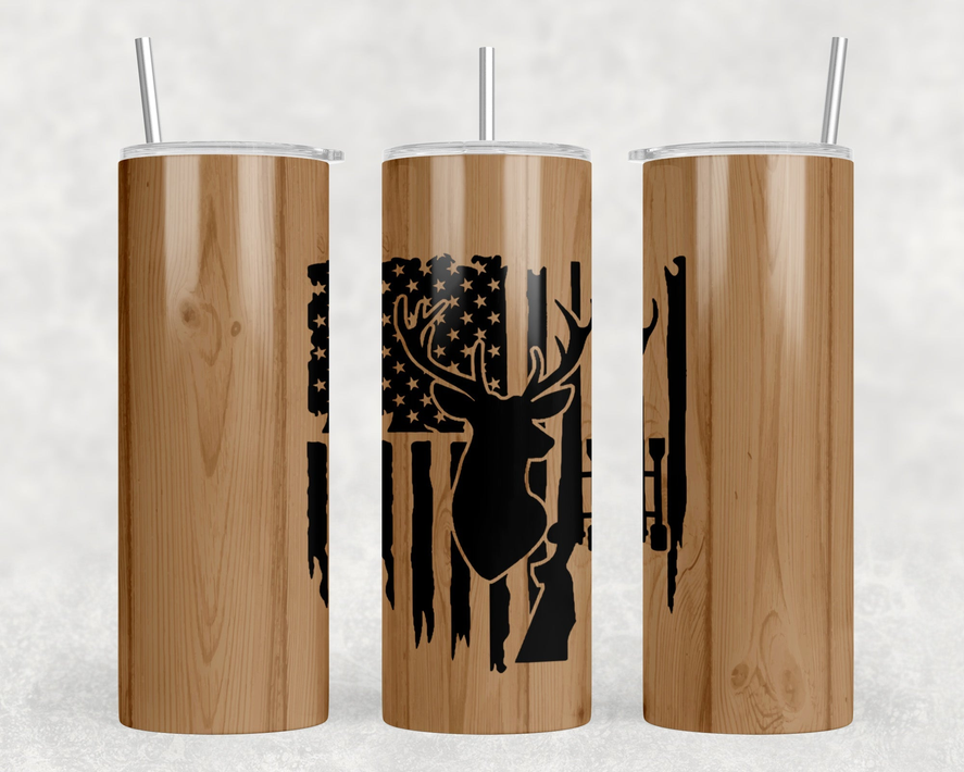 Deer Hunting|Skinny Tumbler|Optional Bluetooth Speaker| Speaker Color Varies