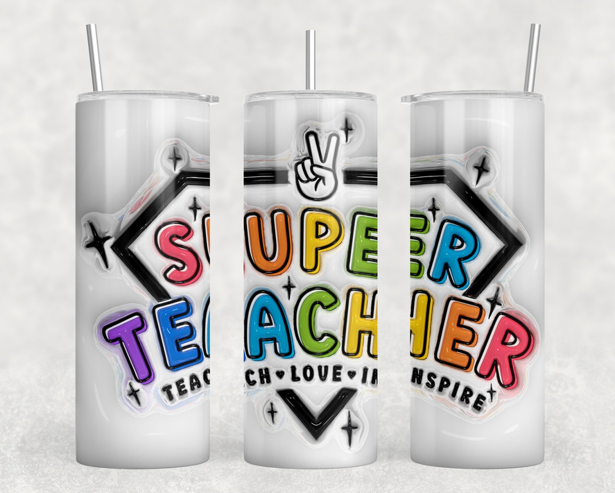 Super Teacher|Skinny Tumbler|Optional Bluetooth Speaker| Speaker Color Varies