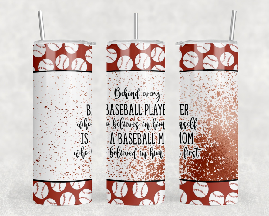 Baseball Mom|Skinny Tumbler|Optional Bluetooth Speaker| Speaker Color Varies