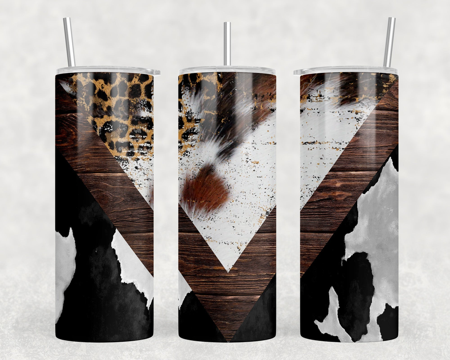 faux cowhide V|Skinny Tumbler|Optional Bluetooth Speaker| Speaker Color Varies