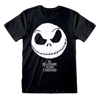 Short Sleeve T-Shirt The Nightmare Before Christmas Jack Face Black Unisex