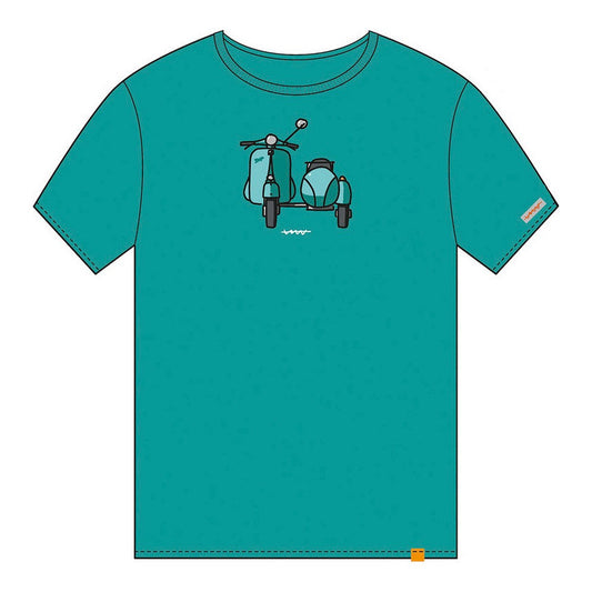 Short Sleeve T-Shirt Cállate la Boca   Turquoise Sidecar