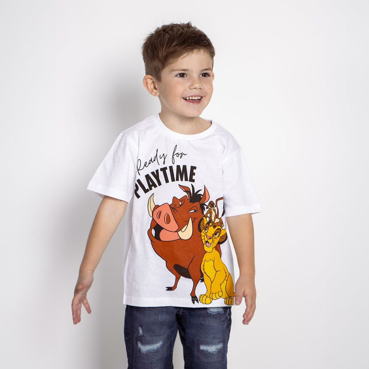 Child's Short Sleeve T-Shirt The Lion King White