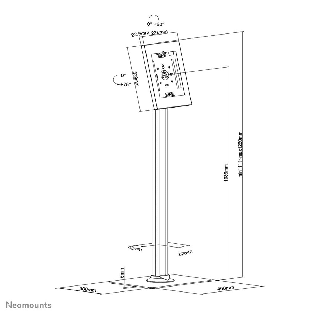 Tablet Mount Neomounts FL15-650WH1 White