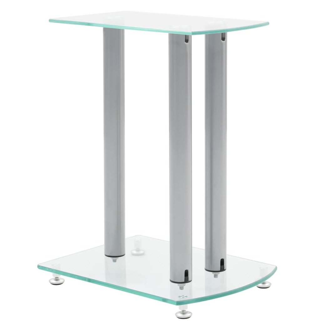 Aluminum Speaker Stands Transparent Safety Glass 2pcs