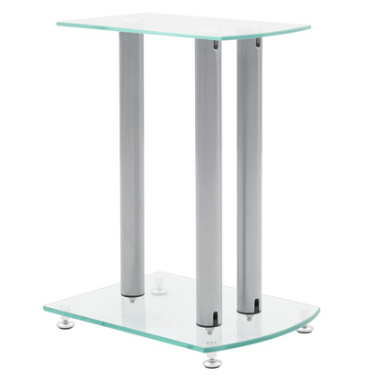 Aluminum Speaker Stands Transparent Safety Glass 2pcs