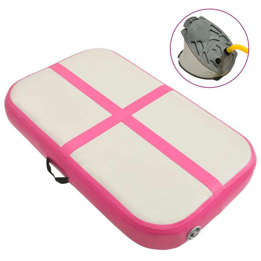 Inflatable Gymnastics Mat with Pump 60x100x20 cm PVC Pink