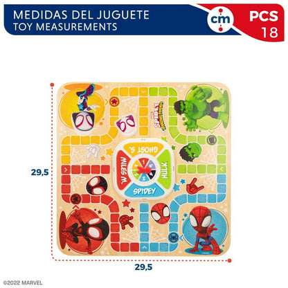 Parchís and Oca Board Spidey 29,5 x 3,5 x 29,5 cm (18 Pieces) (6 Units)