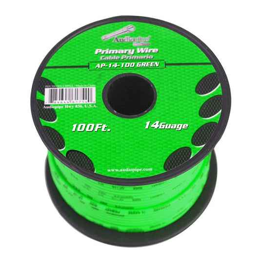 Audiopipe 14 Gauge 100Ft Primary Wire Green