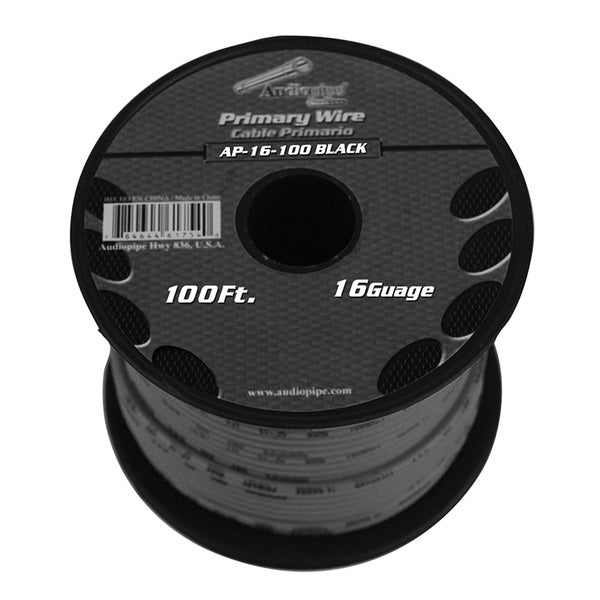 Audiopipe 16 gauge 100ft Black primary wire