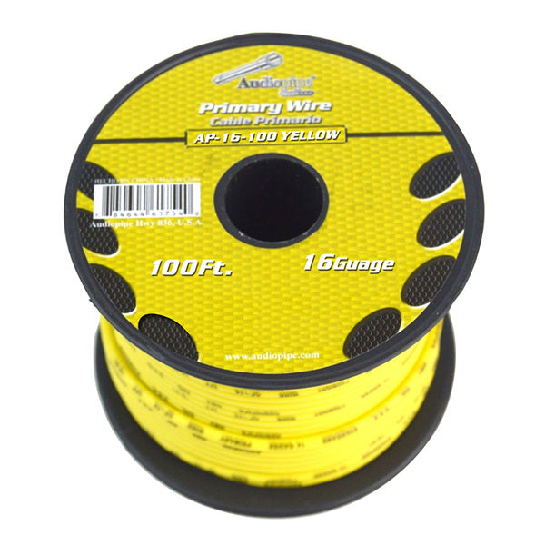 Audiopipe 16 gauge 100ft Yellow primary wire