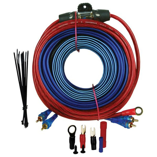 AUDIOPIPE 8 Gauge Amplifier Wiring Kit - 1500WATTS W/RCA CABLES