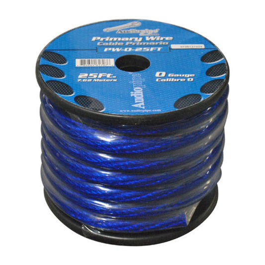 POWER WIRE AUDIOPIPE 0GA. 25' BLUE