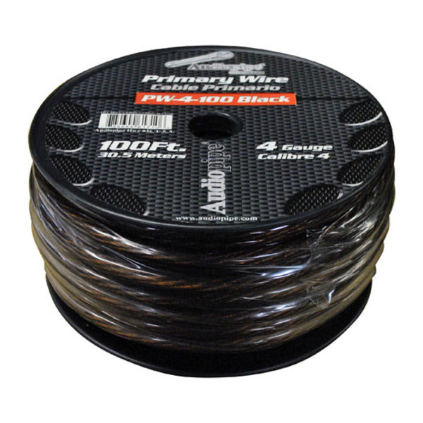 POWER WIRE AUDIOPIPE 4GA 100' BLACK